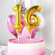 Gold Balloon Cake Topper No 7