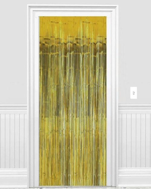 Gold Foil Fringed Door Curtain