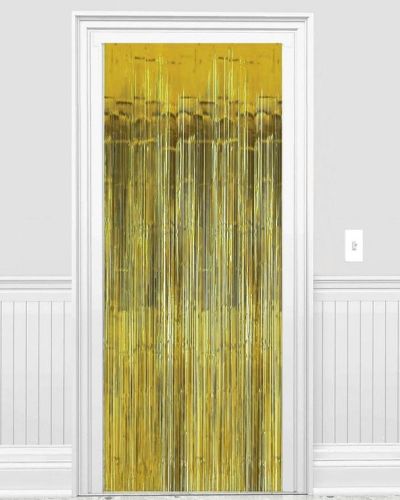 Gold Foil Fringed Door Curtain