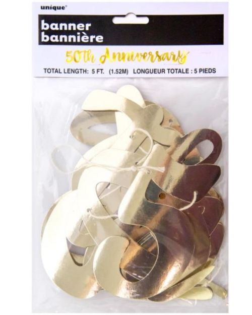 50th Anniversary Gold Foil Banner