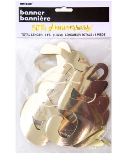 50th Anniversary Gold Foil Banner