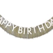 Gold Fringe Happy Birthday Bunting