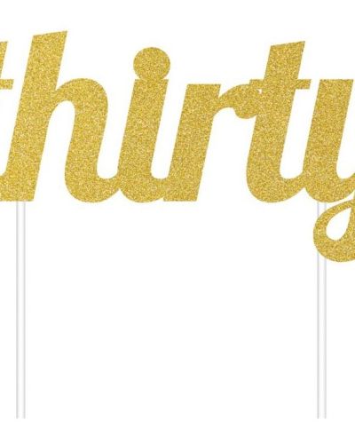 Gold Glitter Cake Topper – Thirty