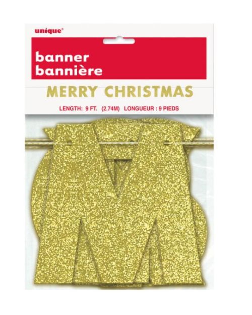 Merry Christmas Glitter Letter Banner