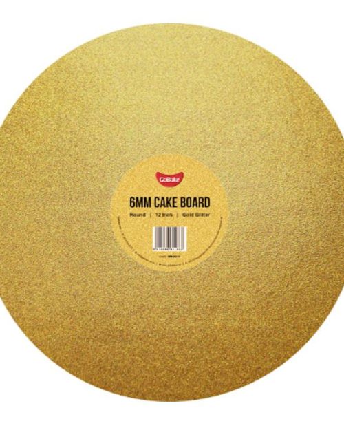 Gold Glitter Round Cake Board 12in