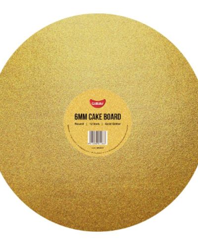 Gold Glitter Round Cake Board 12in