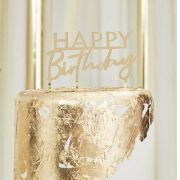 Happy Birthday Gold Cake Topper
