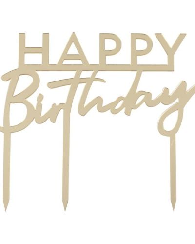 Happy Birthday Gold Cake Topper