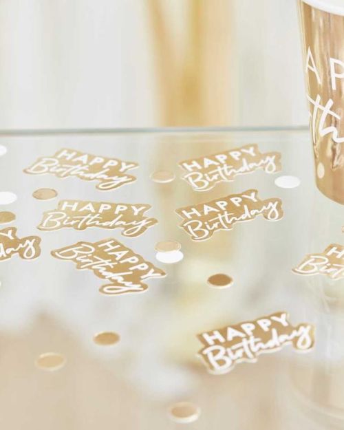 Gold Happy Birthday Confetti
