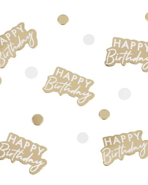 Gold Happy Birthday Confetti