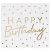 Gold Happy Birthday Napkins 16pk