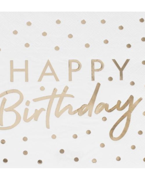 Gold Happy Birthday Napkins 16pk