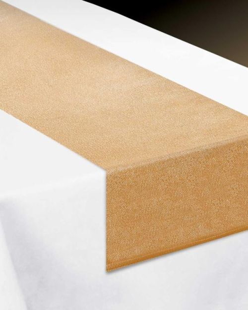Metallic Gold Fabric Table Runner