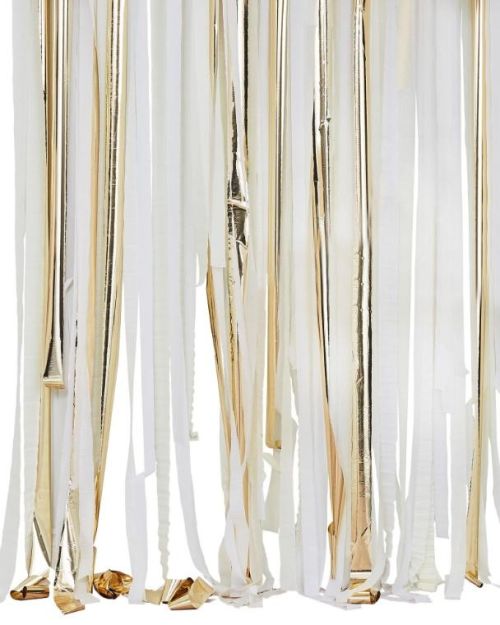 Gold Metallic Streamer Backdrop