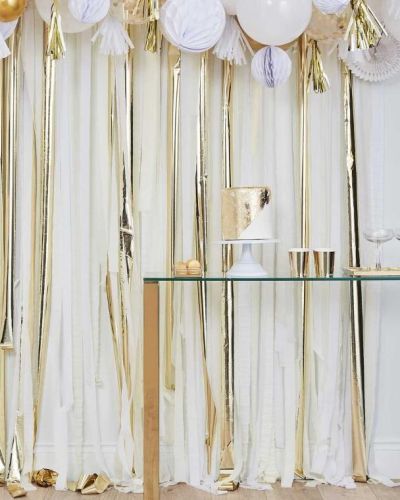 Gold Metallic Streamer Backdrop