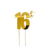 Gold Metal Cake Topper – 16th