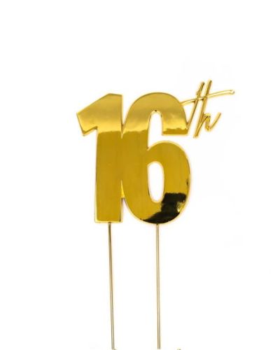 Gold Metal Cake Topper – 16th