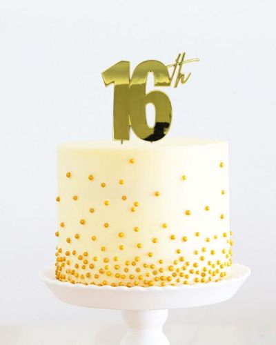 Gold Metal Cake Topper – 16th