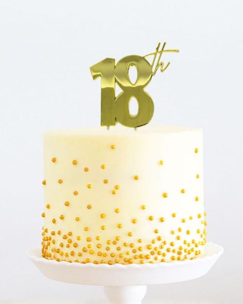 Gold Metal Cake Topper – 18th