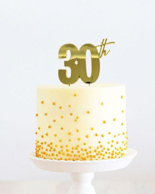 Gold Metal Cake Topper – 30th
