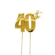 Gold Metal Cake Topper – 40th