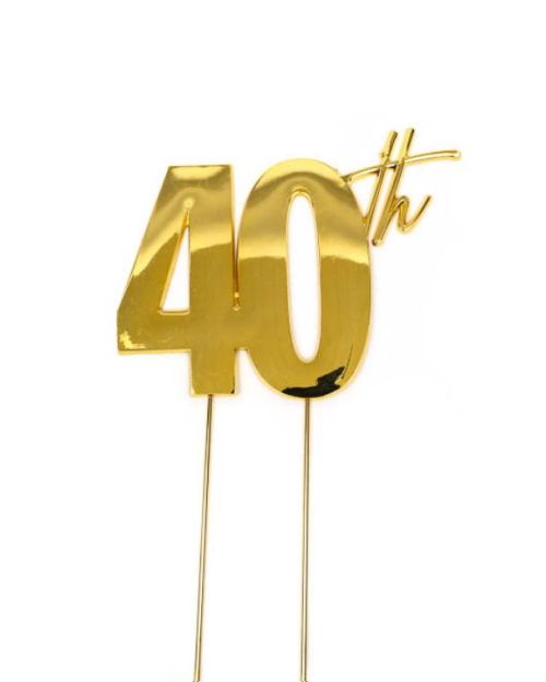 Gold Metal Cake Topper – 40th