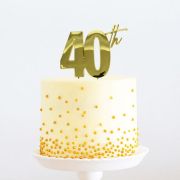 Gold Metal Cake Topper – 40th