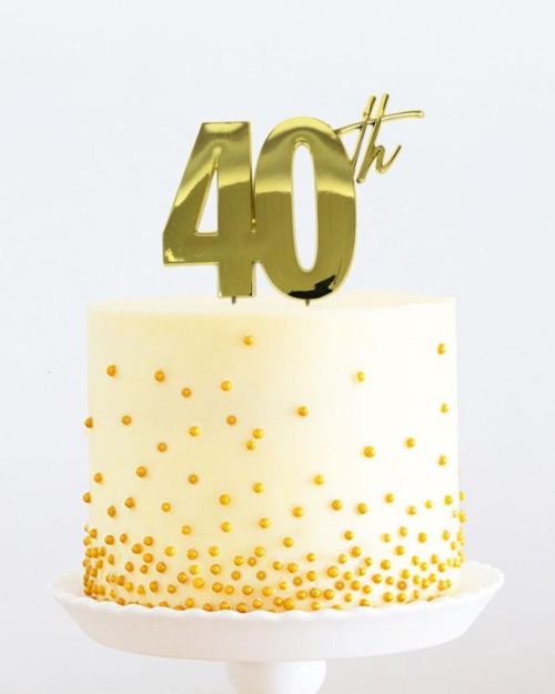 Gold Metal Cake Topper – 40th