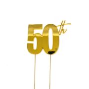 Gold Metal Cake Topper – 50th