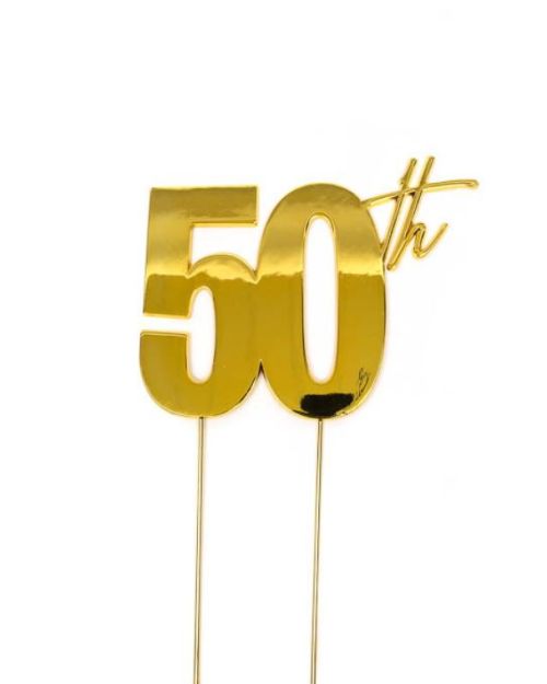 Gold Metal Cake Topper – 50th