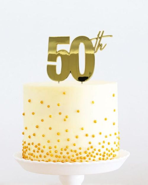 Gold Metal Cake Topper – 50th