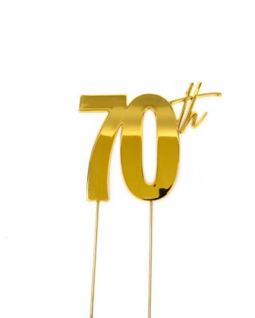 Gold Metal Cake Topper – 70th
