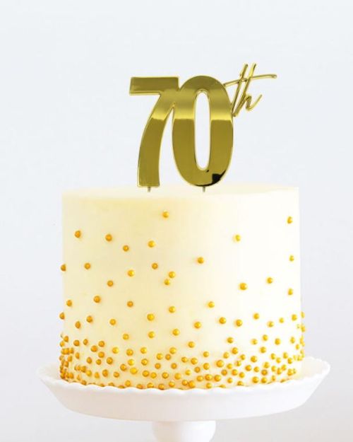 Gold Metal Cake Topper – 70th