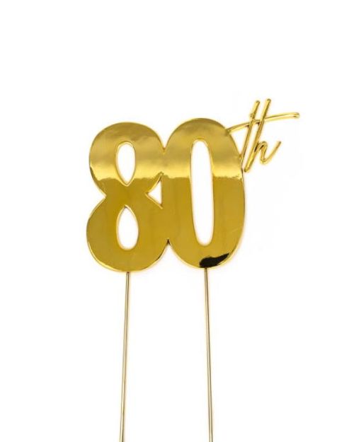 Gold Metal Cake Topper – 80th