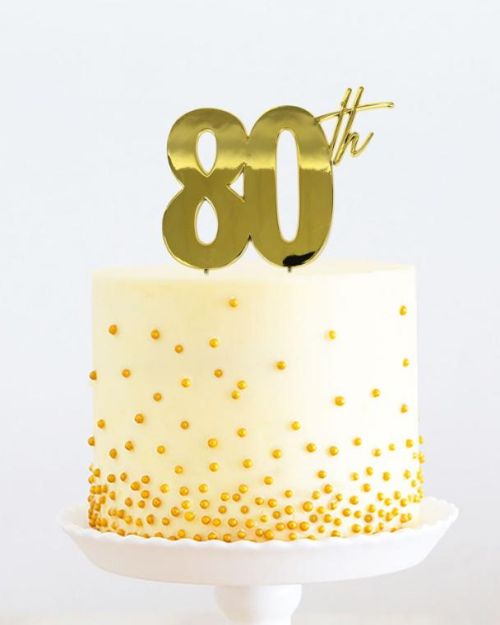 Gold Metal Cake Topper – 80th