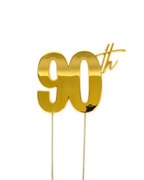 Gold Metal Cake Topper – 90th
