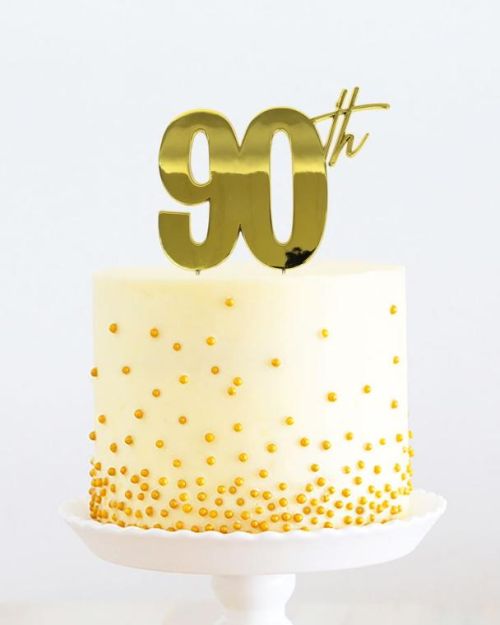 Gold Metal Cake Topper – 90th