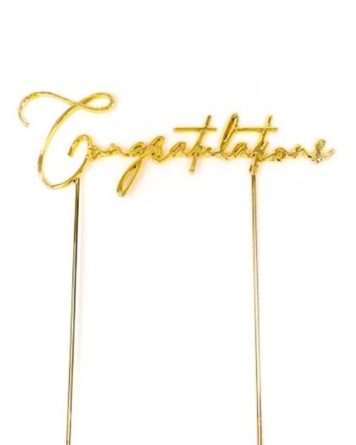 Gold Metal Cake Topper – Congratulations