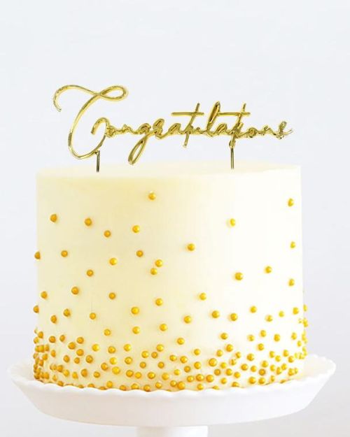 Gold Metal Cake Topper – Congratulations
