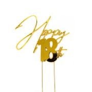 Gold Metal Cake Topper – Happy 18th