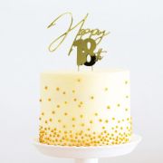 Gold Metal Cake Topper – Happy 18th
