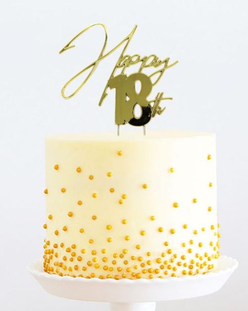 Gold Metal Cake Topper – Happy 18th