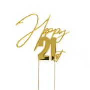 Gold Metal Cake Topper – Happy 21st