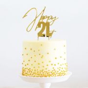 Gold Metal Cake Topper – Happy 21st