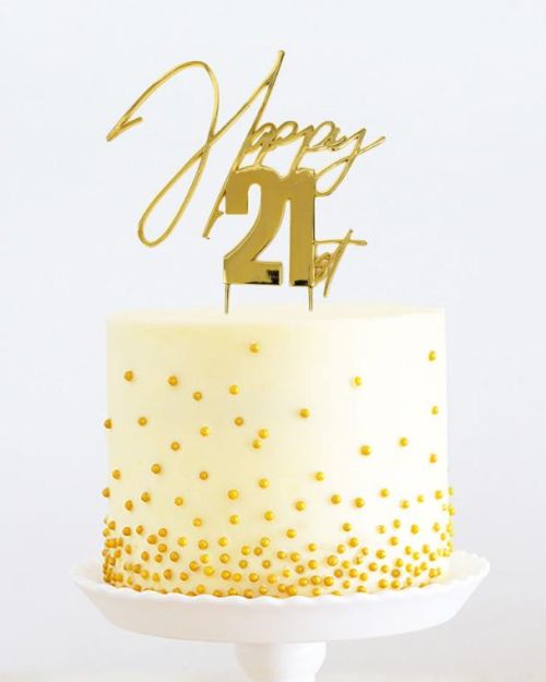 Gold Metal Cake Topper – Happy 21st