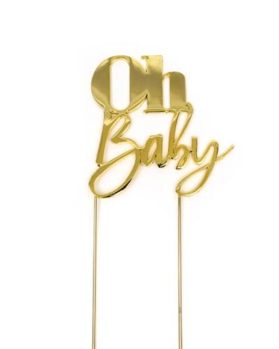 Gold Metal Cake Topper – Oh Baby