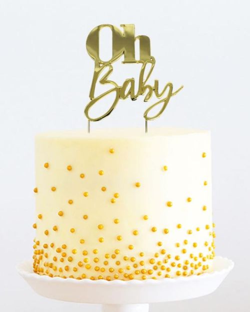 Gold Metal Cake Topper – Oh Baby