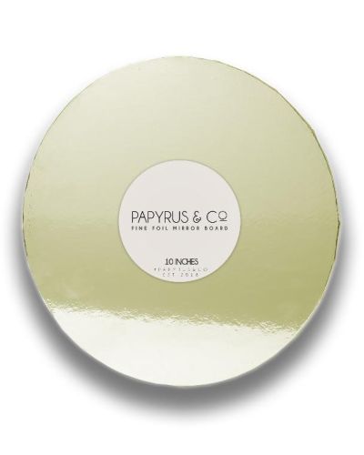 Gold Mirror Masonite Cake Board Round 10″