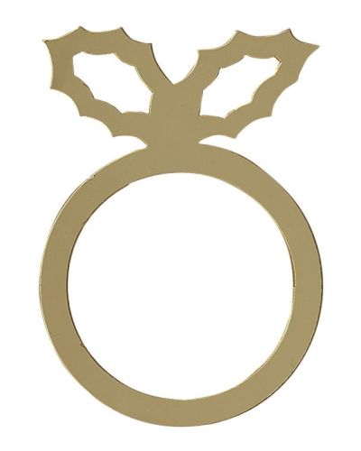 Gold Mirror Holly Napkin Rings 6pk