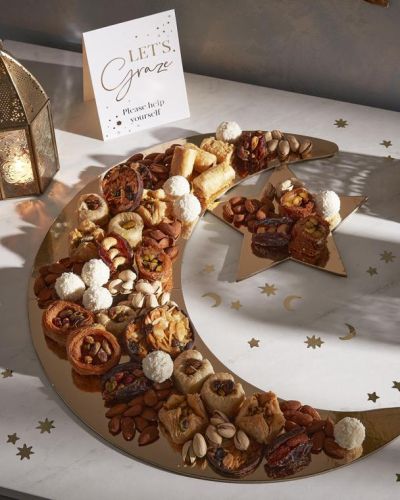 Gold Crescent Moon & Star Grazing Board